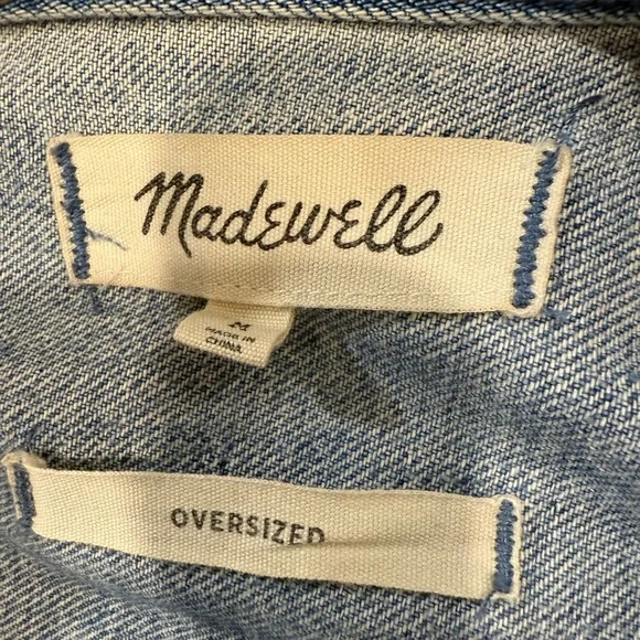 Madewell Oversized medium wash Denim Jean Jacket Size M - Picture 11 of 12